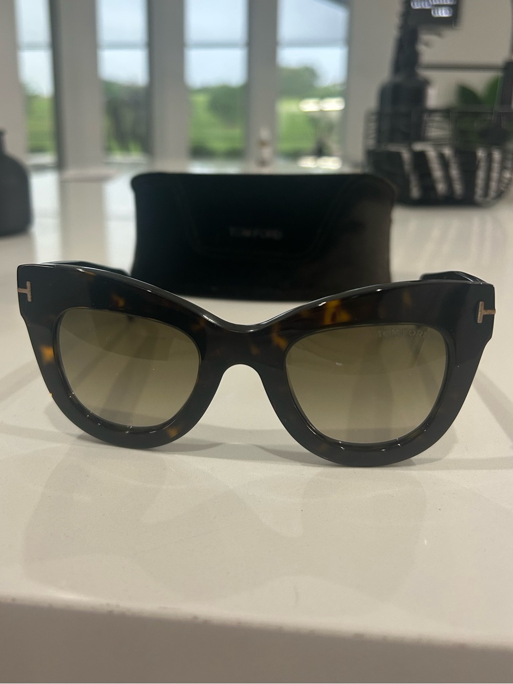 Tom Ford Tortoiseshell Cat-Eye Sunglasses with Brown Gradient Lenses